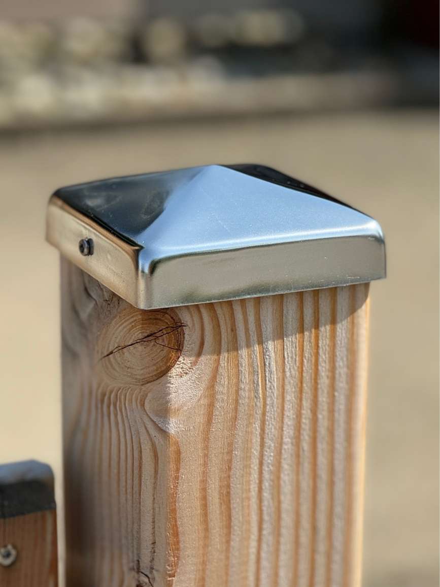 Pfostenkappe Pyramide Edelstahl 90 x 90mm