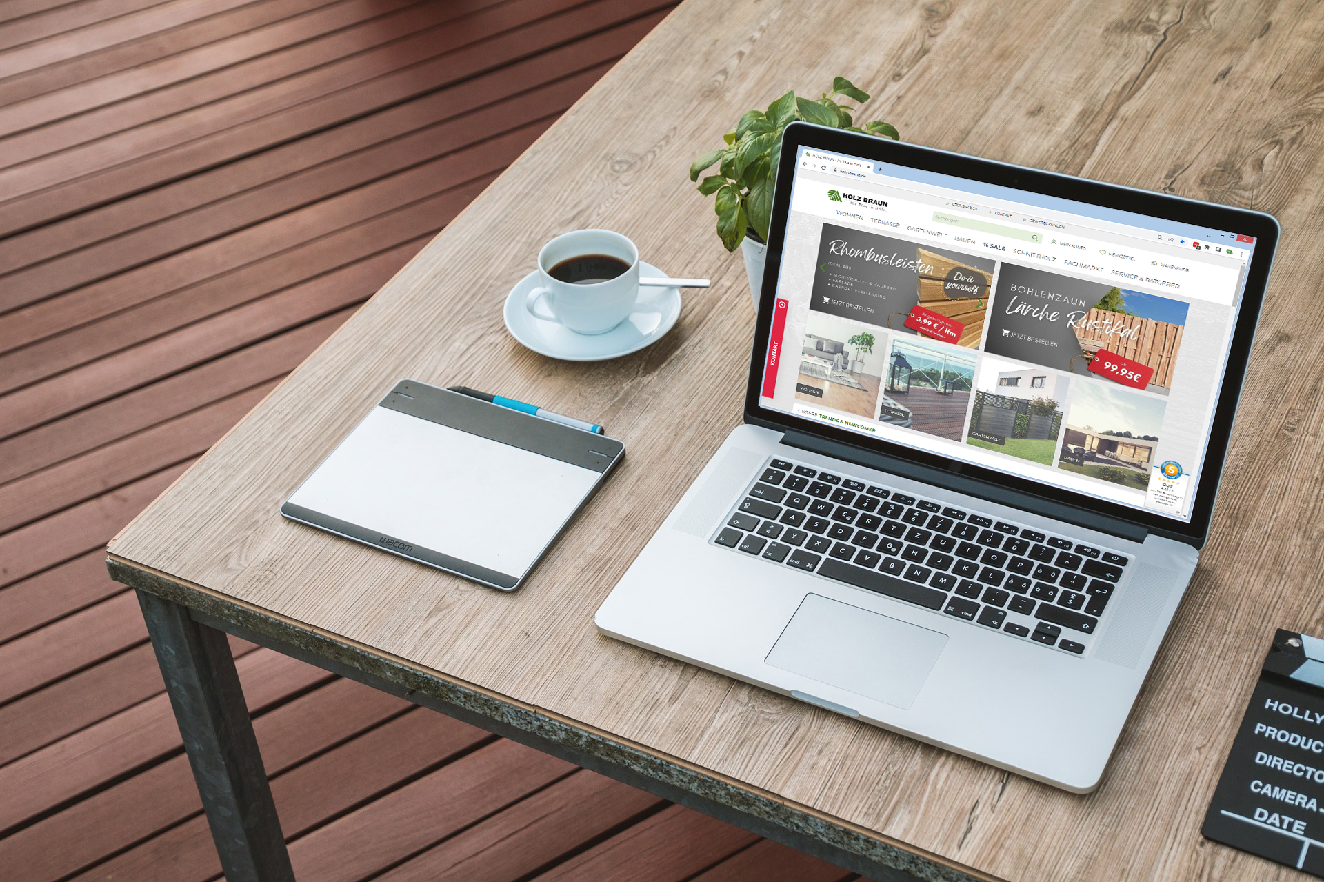 Laptop Holz Braun Webshop