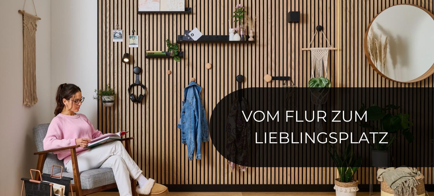 Vom Flur zum Lieblingsplatz Akustikpaneele Garderobe