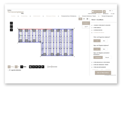 Online 3D Terrassenplaner- Screenshot Sicherung