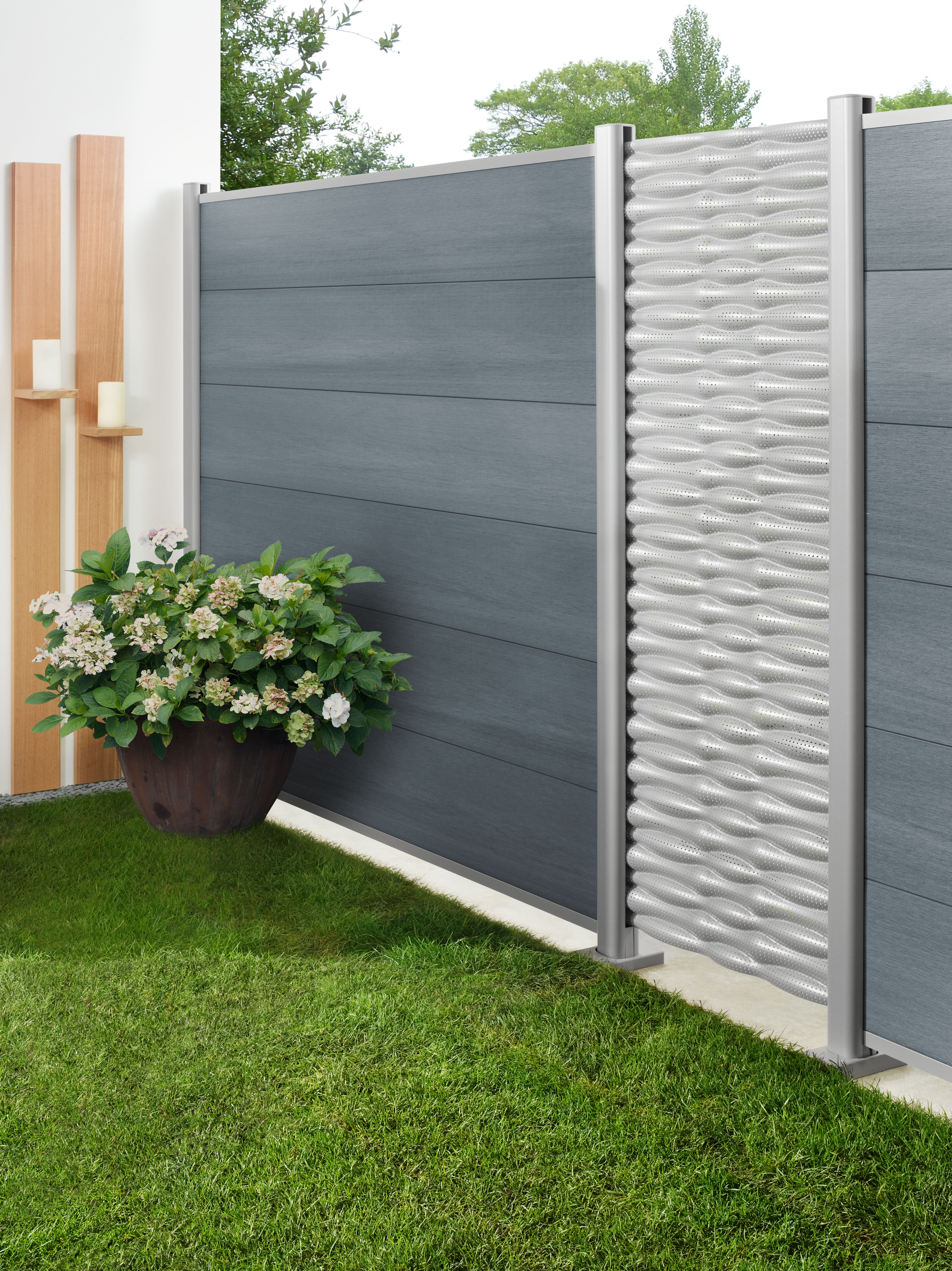 Sichtschutz FLOW Farbe silber