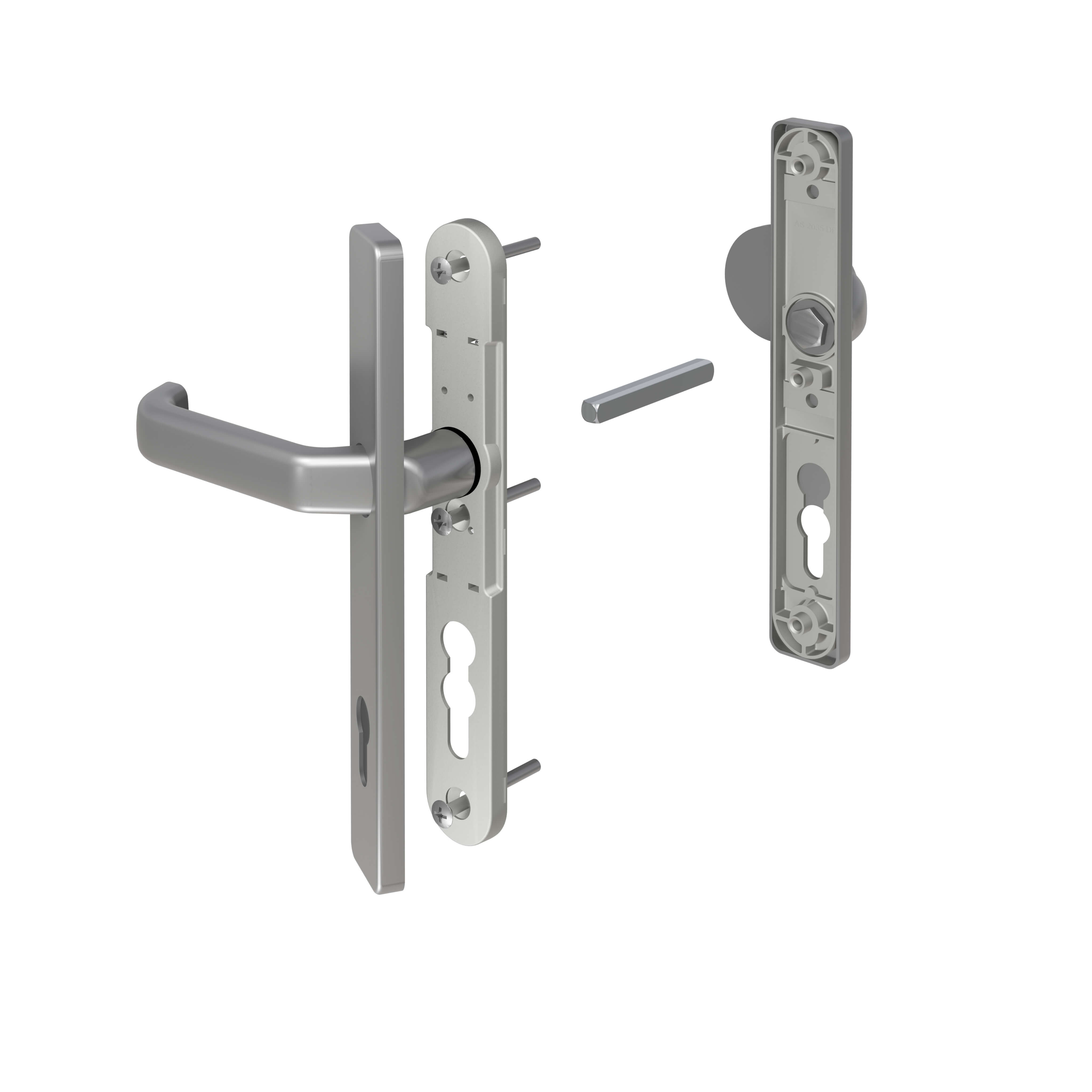 Gartentor Drückergarnitur Alu edelstahloptik Knauf