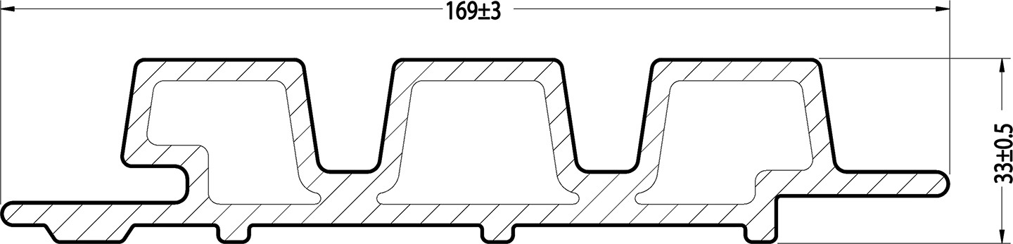 WEO35 Fassadenprofile WPC 33x170x2900mm