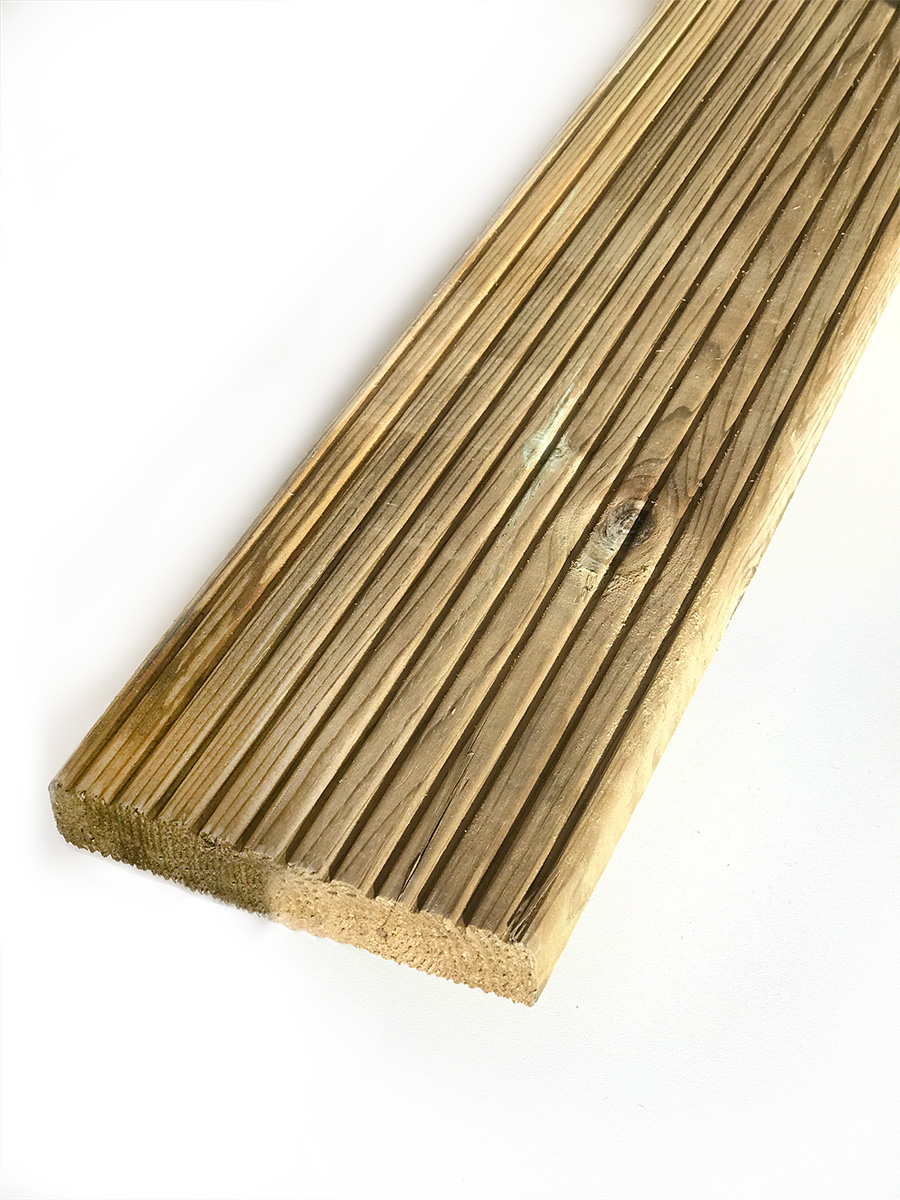 Terrassendiele Fichte/Kiefer 27x146mm - grob geriffelt