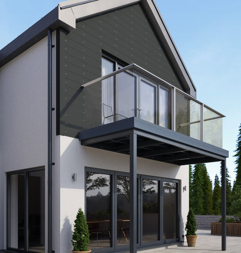 Hardie® Plank  glatt Fassadenverkleidung metallgrau