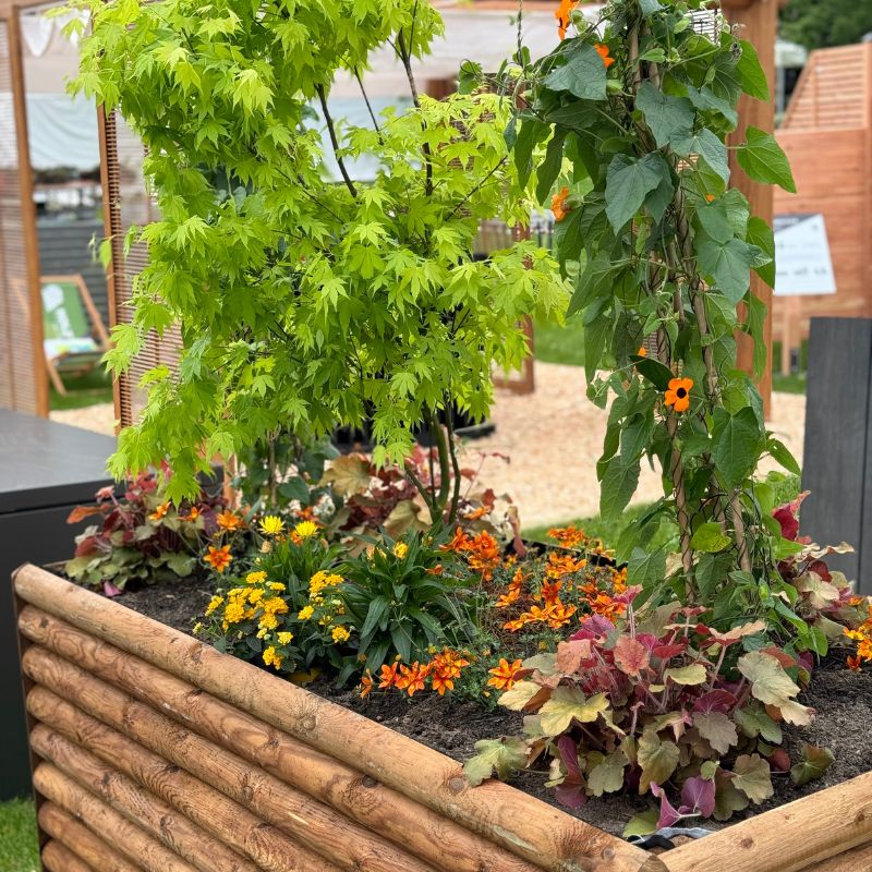 Hochbeet im natrurnahen Garten