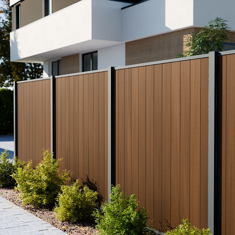 BOSTON WPC Zaunprofil Premium 160mm light ipe teak vertikal