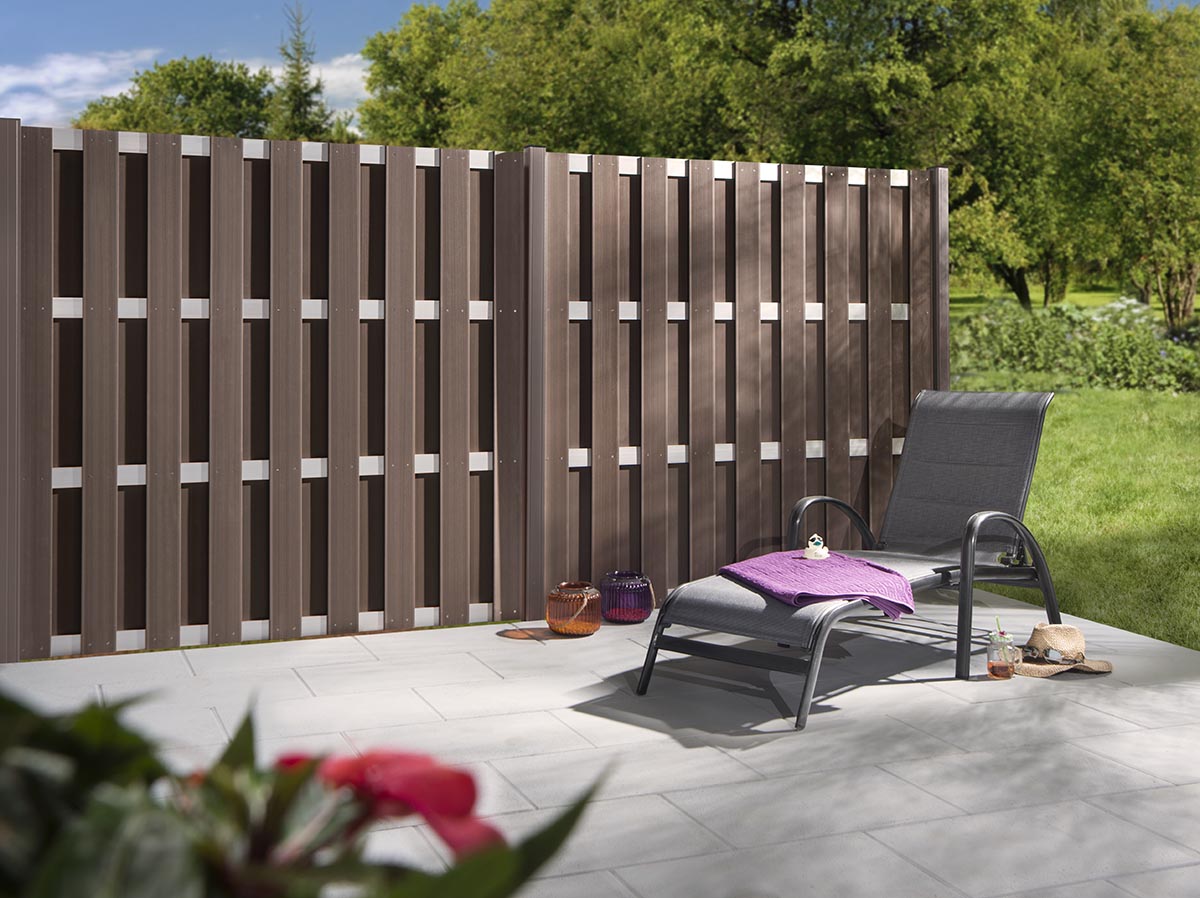 WPC Bohlenzaun Ibiza Alu blank